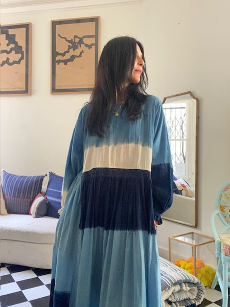 SKY DRESS, BLUE / INDIGO COTTON