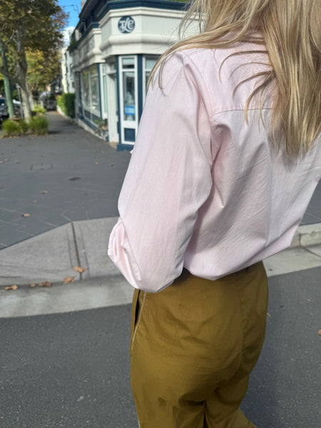 LILY SHIRT, PINK POPLIN