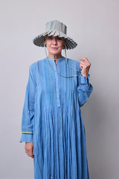 AZURE DRESS, BLUE COTTON