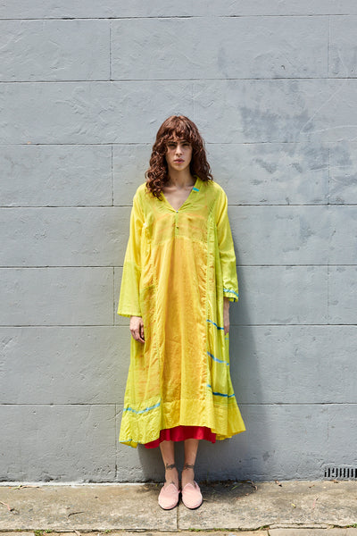 SUN CAFTAN, YELLOW SILK