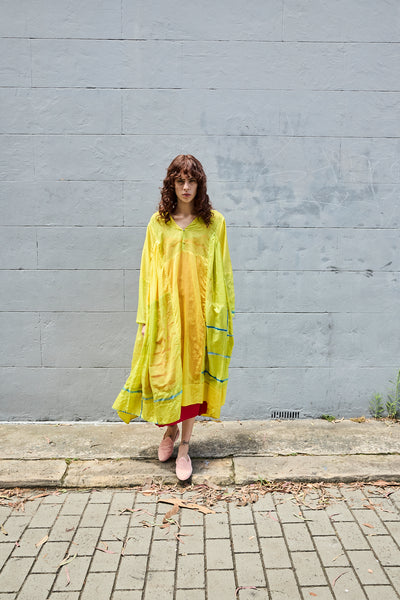 SUN CAFTAN, YELLOW SILK