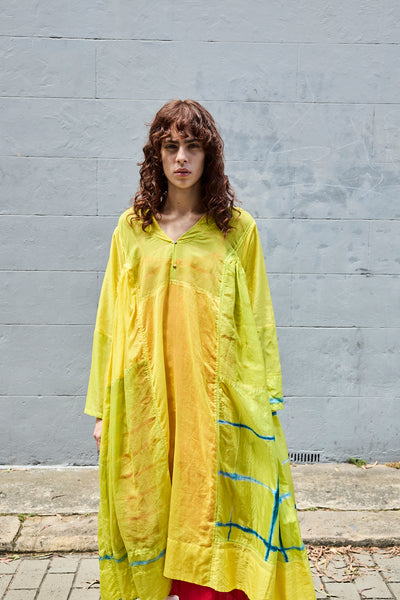 SUN CAFTAN, YELLOW SILK