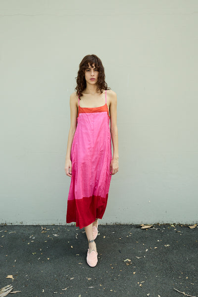 ROSE SLIP DRESS, FUCHSIA SILK