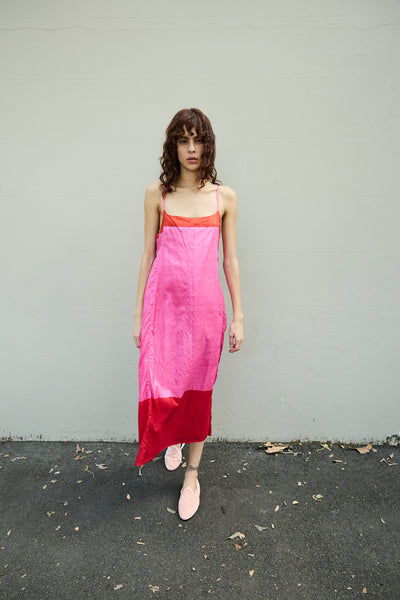 ROSE SLIP DRESS, FUCHSIA SILK