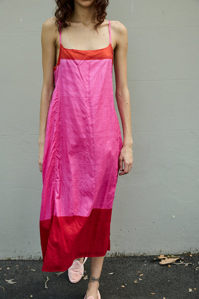 ROSE SLIP DRESS, FUCHSIA SILK