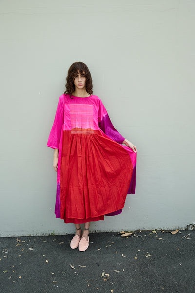 CAMELIA DRESS, FUCHSIA SILK