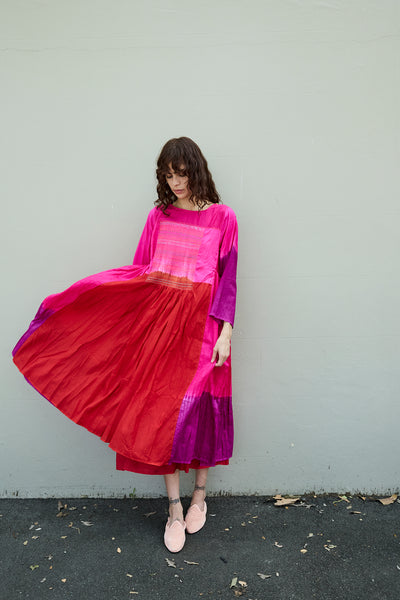 CAMELIA DRESS, FUCHSIA SILK