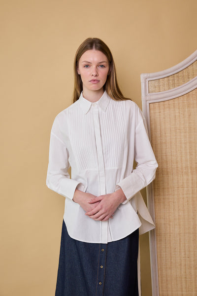 JASMINE SHIRT, WHITE COTTON POPLIN