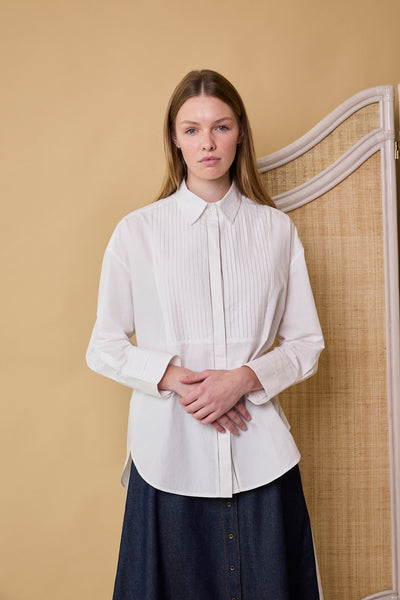 JASMINE SHIRT, WHITE COTTON POPLIN