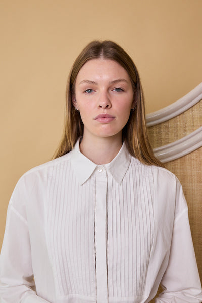 JASMINE SHIRT, WHITE COTTON POPLIN