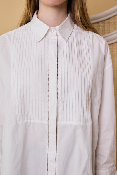 JASMINE SHIRT, WHITE COTTON POPLIN